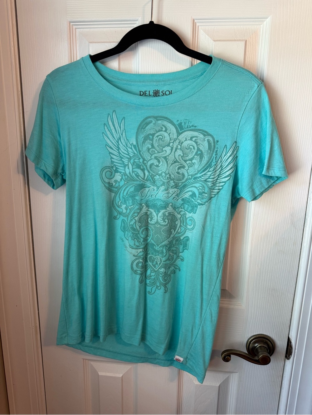 Women's Aqua Graphic Short Sleeve Tee